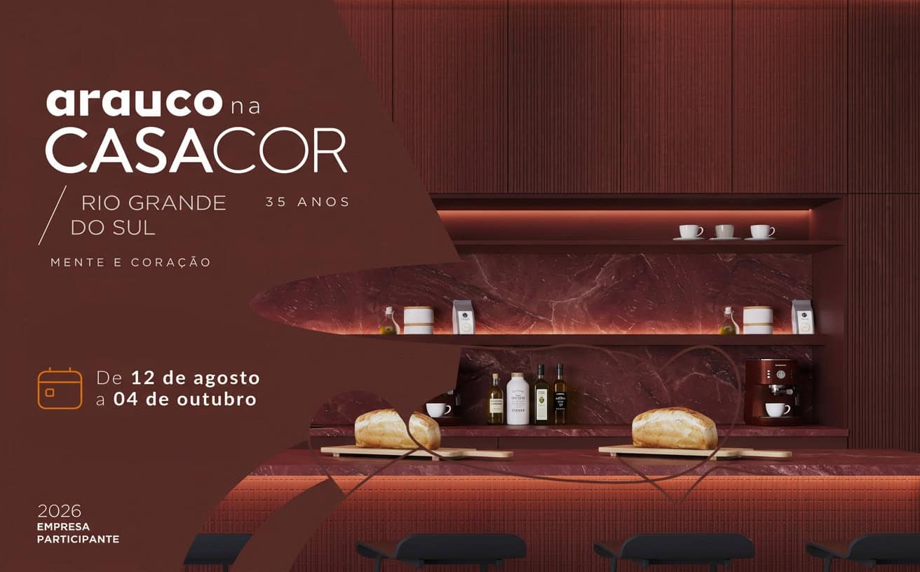 Arauco marca presença em cinco ambientes da CASACOR Rio Grande do Sul 2026